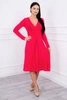 Dress cut under the bust, long sleeve fuchsia