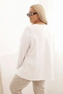 Women's Plus Size blouse with cotton, featuring a pocket and rolled sleeves kiwi