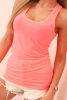 Women's sleeveless cotton top with a round neckline neon pink