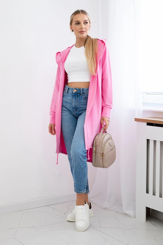 Spausdintas šviesiai rožinis švarkas