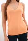Damen Viskosebluse ärmellos mit V-Ausschnitt orange