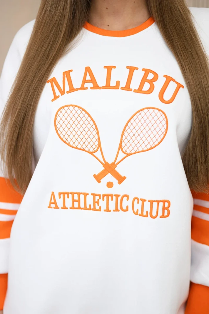 Malibu isoliertes Sweatshirt weiß+orange