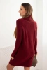 Damenkleid aus Viskose-Strick mit breitem Kragen bordeaux