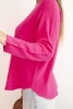 Damenpullover aus Viskose mit langen Ärmeln und Rundhalsausschnitt fuchsia