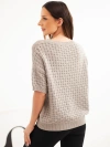 Damenpullover Baumwoll durchbrochen mit kurzen Ärmeln fango