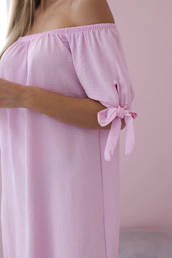 Kleid an den Ärmeln gebunden Candy Pink