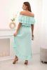 Women's off-the-shoulder dress with a longer back mint