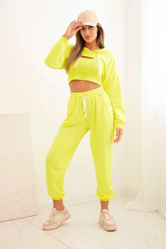 3-piece cotton set yellow neon