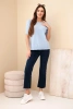 Women's short-sleeve viscose sweater blue
