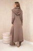 Insulated dress with longer sides mocca