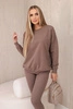 Set of cotton sweatshirt + leggings mocca