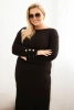 Plus Size women's sweater dress with mohair brown