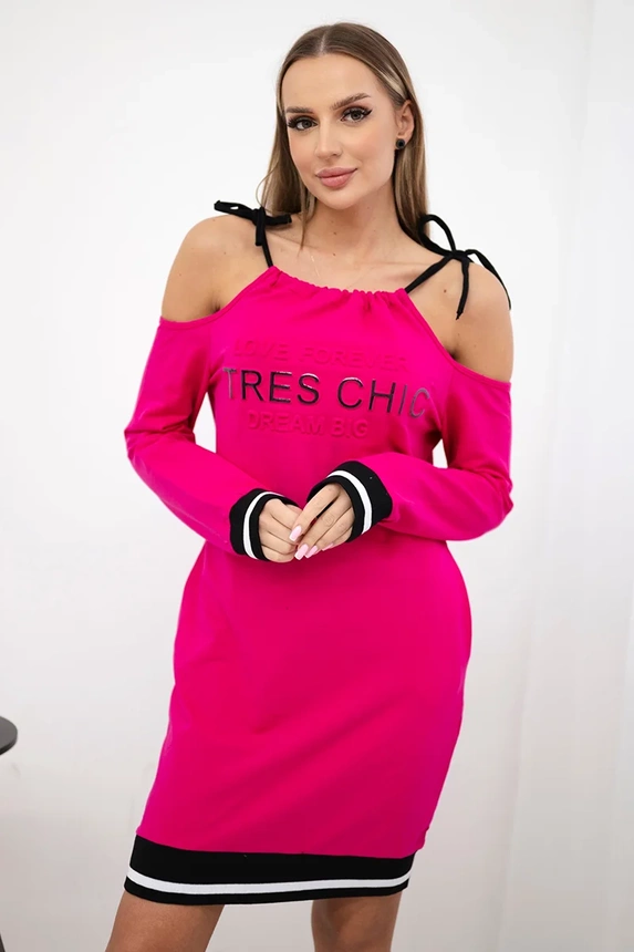 Tres Chic fuchsiové šaty
