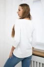 Bluse mit 3D Vogel Grafik weiß