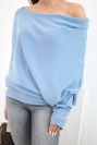 Damenpullover asymmetrisch aus Viskose Batwing Jeansblau