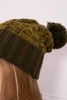 Cap with fleece Paryż K213 khaki + kiwi