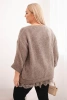 Women's set V-neck sweater and viscose blouse with lace bottom fango
