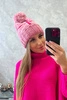 Cap with a pompom Elizabeth K386 dark pink