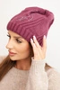 Damenwintermütze aus Wolle mit lockerer Passform K442 lila