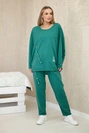 Oversize-Set aus Baumwolle  Sweatshirt + Hose grün