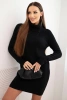 Dámské šaty z viskózy pletené se širokým límcem černá
