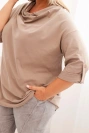 Plus Size women's blouse with cotton in a loose fit with a water neckline fango