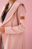 Long cardigan with hood dark powdered pink