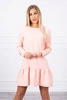 Платье с воланом яркий порошок розовый