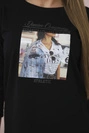 Collage bedruckte Bluse schwarz