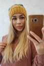 Cap with fleece Dolores K303 mustard+black+marine