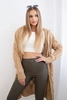 Hooded cardigan camel