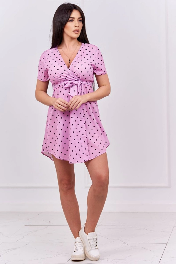 Gepunktetes Kleid lila