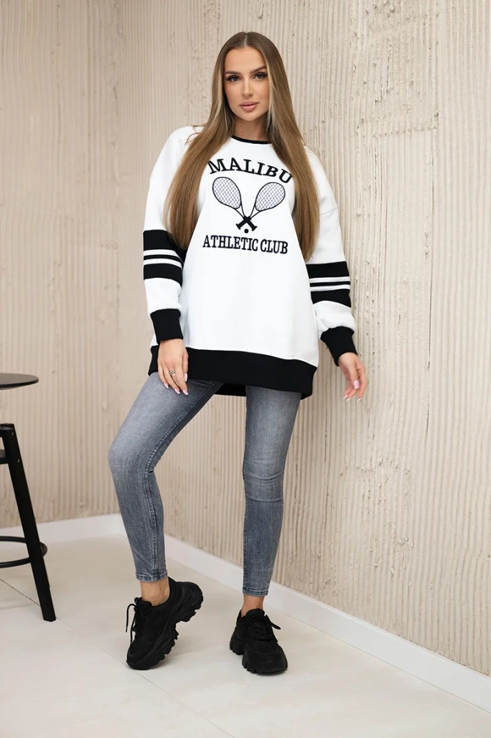 Malibu insulated sweatshirt white + black
