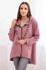 Sweatshirt with longer back and hood dark pink