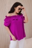 Spanish blouse with a decorative frill dark purple