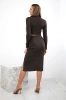 Ribbed Set Blouse + Skirt brown