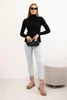 Women's viscose sweater with a turtleneck and long sleeves black
