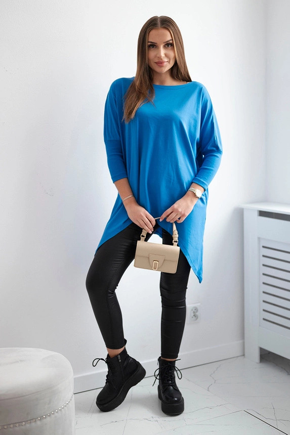 Blouse oversize mauve-blue