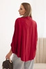 Women's shirt with viscose, decorative buttons and collar burgundy