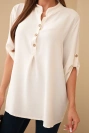 Bluse mit längerem Rücken hellbeige