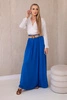 Viscose skirt with decorative belt cornflower blue