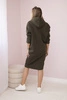 Kapuzenkleid mit Seitenschlitz khaki