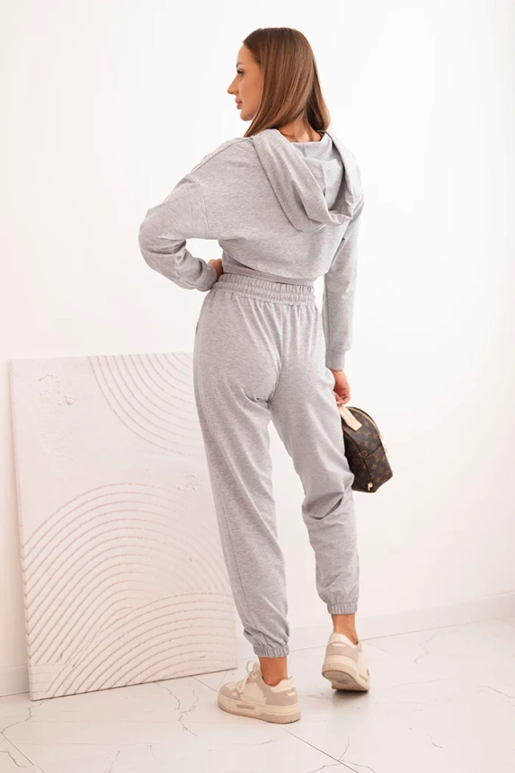 3dílná bavlněná souprava šedá