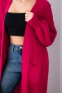 Pullover lange Strickjacke Fuchsia
