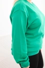 Bluza damska pętelkowa Plus Size bawełniana basic z okrągłym dekoltem jasno zielona