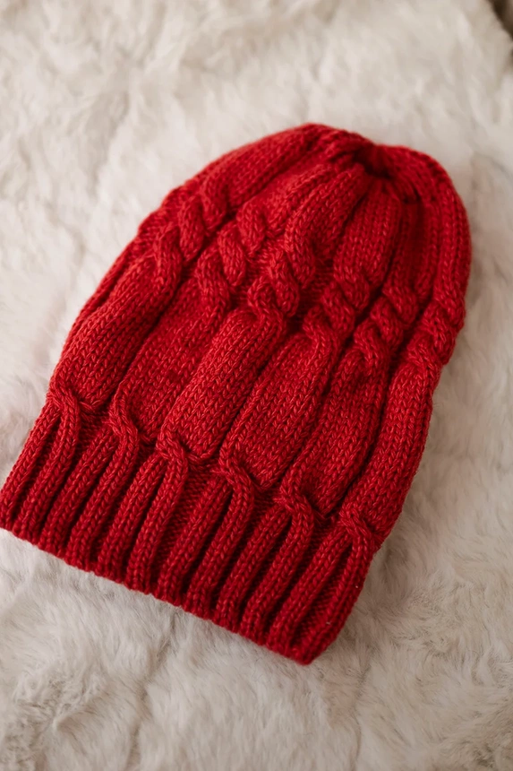 Cap with fleece Iwona K221 burgundy