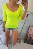 Round neckline blouse yellow neon