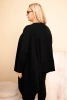 Moteriška tunika Plus Size iš medvilnės su asimetrišku apačia juoda