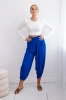 Trousers with wide leg and pockets cornflower blue