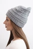 Women's winter hat with a classic ribbed knit K439 gray